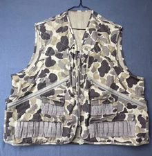 Vintage Mount'N Prairie Hunting Vest Adult XL Brown Camouflage Shell Holder