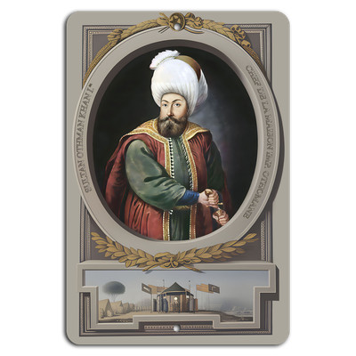 Majestic Ottoman Heritage: Sultan Osman I Metal Art