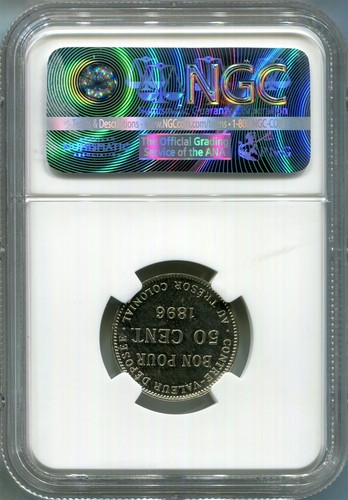Reunion - 1896 50 centimes ESSAI Lecompte 39 in NGC PR 65 RRRR - Picture 2 of 2