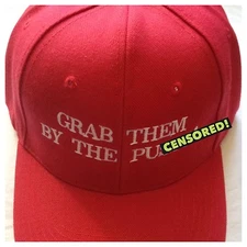 MAKE AMERICA GREAT AGAIN Parody HAT Donald Trump EMBROIDERED Grab Them By The P