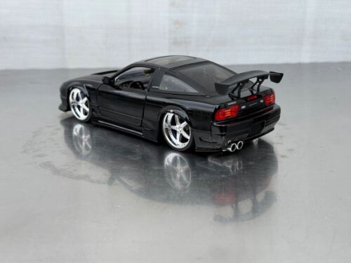 Raro Nissan 240SX negro brillante escala 1/24 Jada Toys sin calcomanías de patrocinador gráficos - Imagen 3 de 24