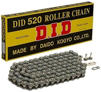 DID 520-104 KETTE (104 GLIEDER) OHNE O-RINGE (OFFEN + VERSCHLUSS)