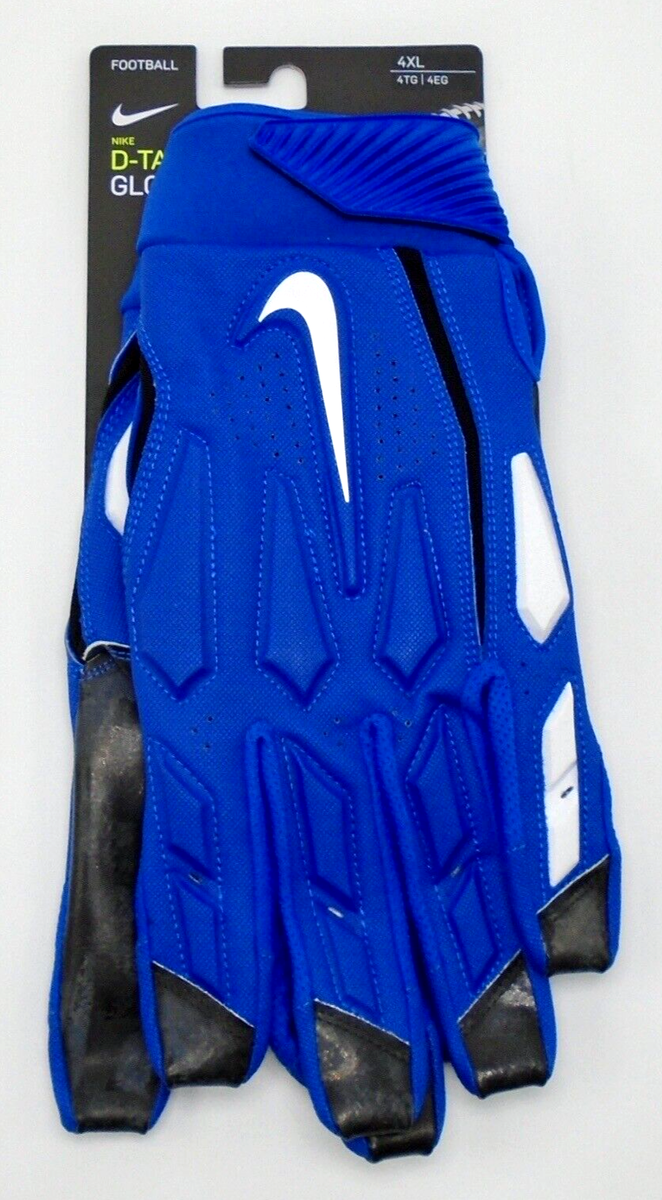 Nike D-Tack Football Gloves Men's 4XL Game Royal/White | eBay