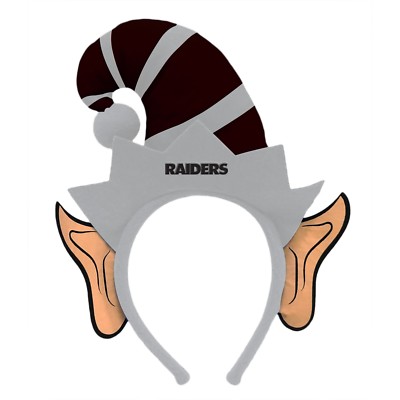 Oakland Raiders Elf Ears Headband Holiday Hat NEW! Christmas Santa Helper