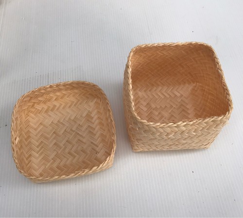 Vintage Thai Handicraft Kratip Sticky Rice Small Bamboo Serving Basket Size3"X3" - Picture 20 of 96