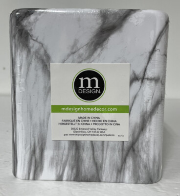 M Design Botique Box Marble Pattern Metal Tissue Box Holder 5'' x 5'' NEW