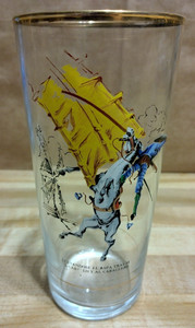 Vintage Don Quixote and the Windmill Glass Illustration by Gustave Doré Rare
