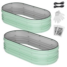 WORKPRO 2Pcs 4x2x1ft Galvanized Raised Garden...