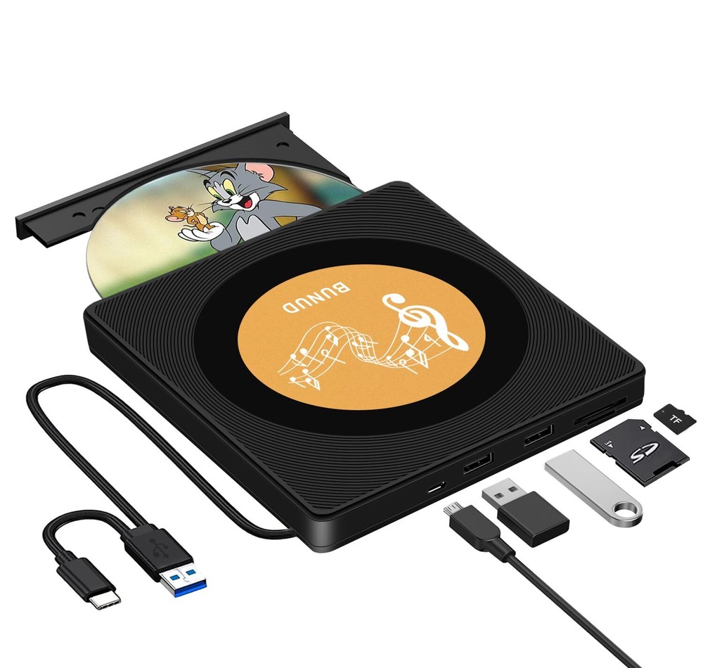 External CD Drive, Drive USB External Reader for Laptop External Disc Drive w...