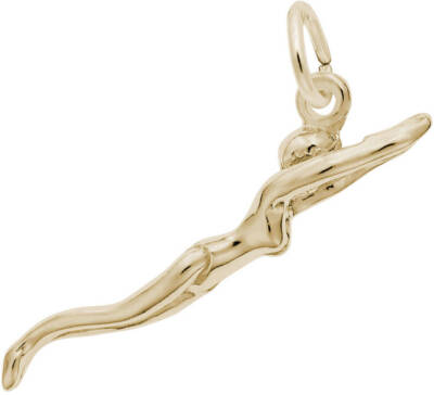 10K or 14K Gold Female Swimmer Charm by Rembrandt