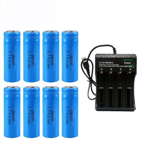 26650 Battery 6000mAh 3.7V Li-ion Rechargeable Cell Charger For Flashlight Lot - Picture 17 of 25