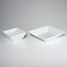 Two (2) Thomas Rosenthal German Loft White Square Serving Bowls