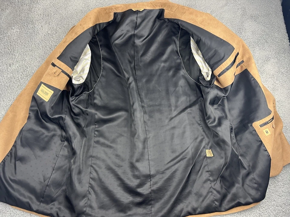Blazer Luca Rossi Italia para Hombres 44R Abrigo Deportivo Chaqueta Imitación Gamuza Marrón Claro Tostado Foto 2 de 4
