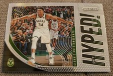 2019-20 Panini Prizm Basketball Giannis Antetokounmpo Base Prizm Get Hyped Bucks