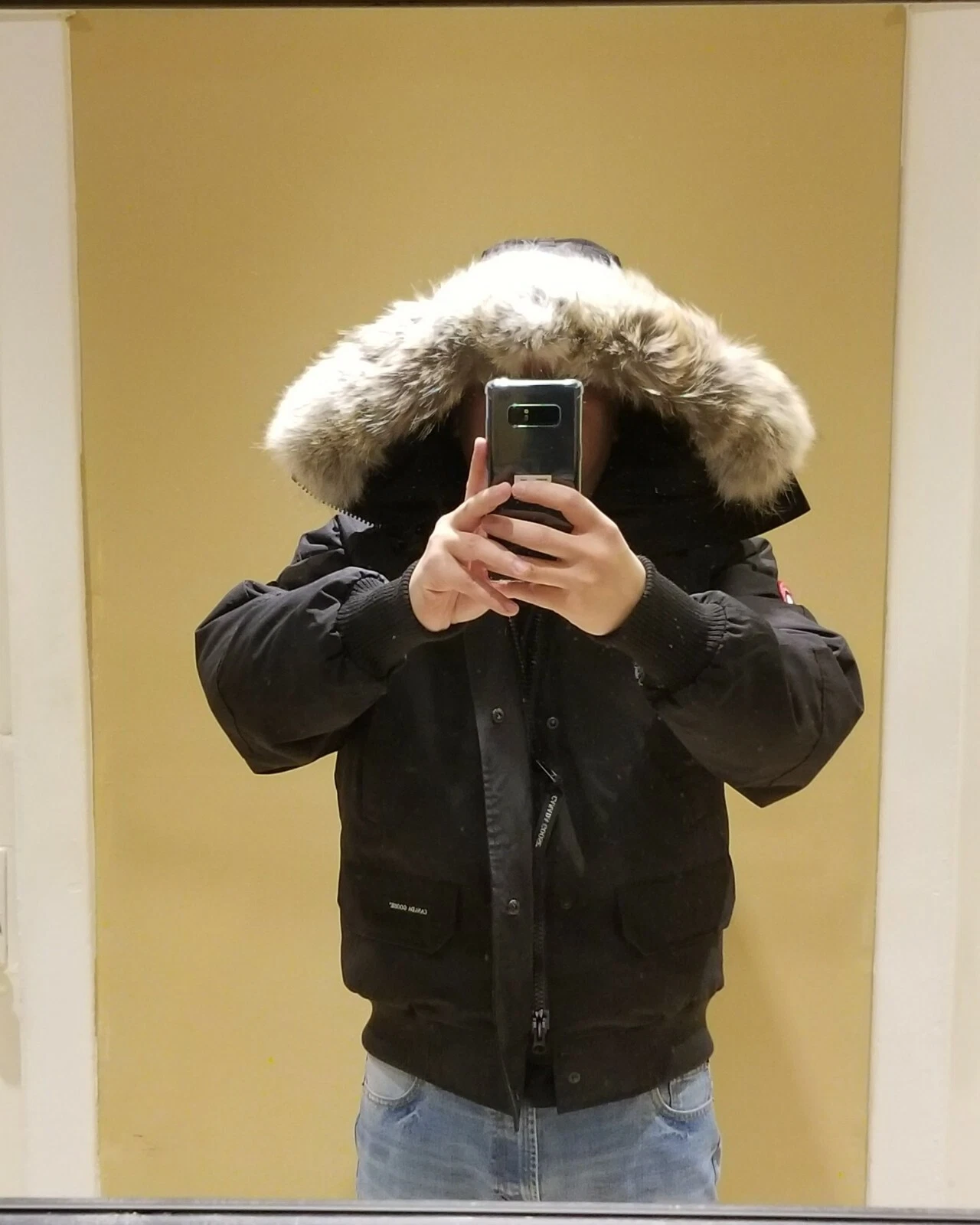 PARKA GRANDE NUOVO ULTIMO CONCETTO ETICHETTA GRIGIA CANADA GOOSE NERO CHILLIWACK