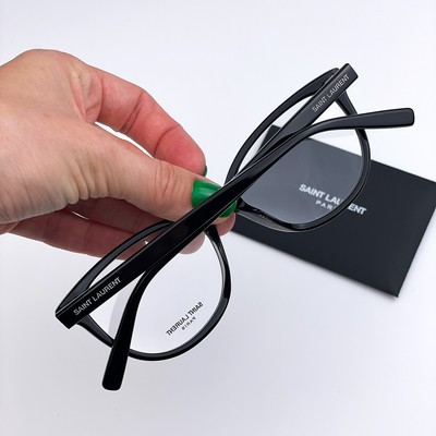 Saint Laurent Women AUTHENTIC Eyeglasses Shiny Black Demo  display picture 2