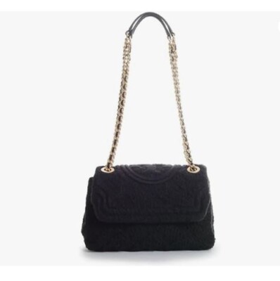 TORY BURCH Fleming soft bouclé tweed small convertible