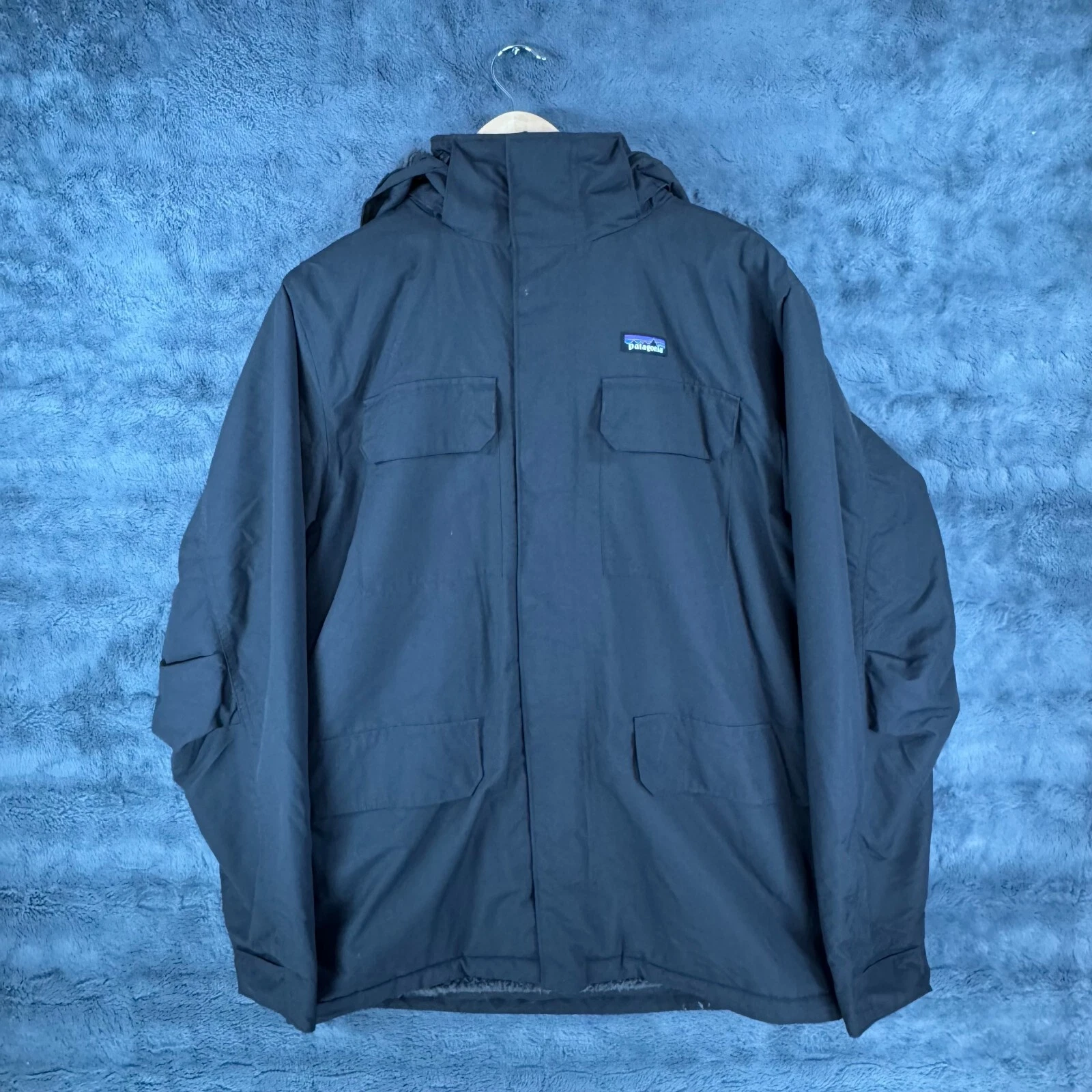 patagonia isthmus hooded quilted lining full zip jacket