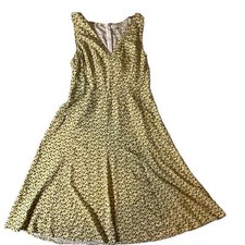 Max StudioPattern V Neck Sleeveless A Line Dress Zipper Back Womens Large