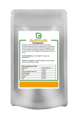 250 g Tonkabohnen | Gewürz | Vegan | Buxtrade | Vanille Aroma | Cumarin