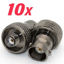 10xBlack BNC Female to SMA Female Dis RF Coaxial Connector Adapter Nickel Plated