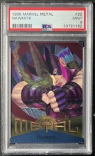 Hawkeye - 1995 Fleer Marvel Metal 22 - PSA 9 MINT  POP 7 - Avengers