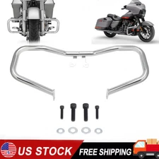 Chrome Chopped Engine Guard Crash Bar For Harley Touring FLHR FLHX FLHXS 14-23