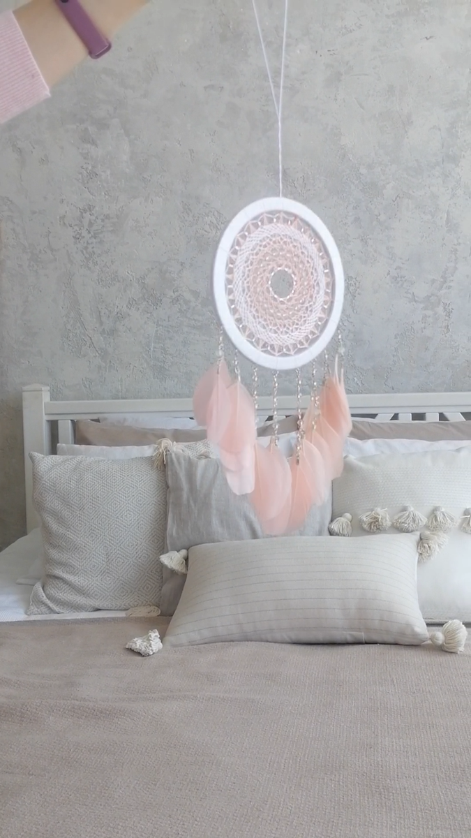 Pink Girly Dream catcher Handmade | White Pink Dreamcatcher