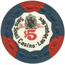 Sans Souci Casino Las Vegas Nevada $5 Chip 1960