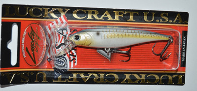 lucky craft pointer 78sp 3'' 3/8oz suspending jerkbait gold threadfin shad