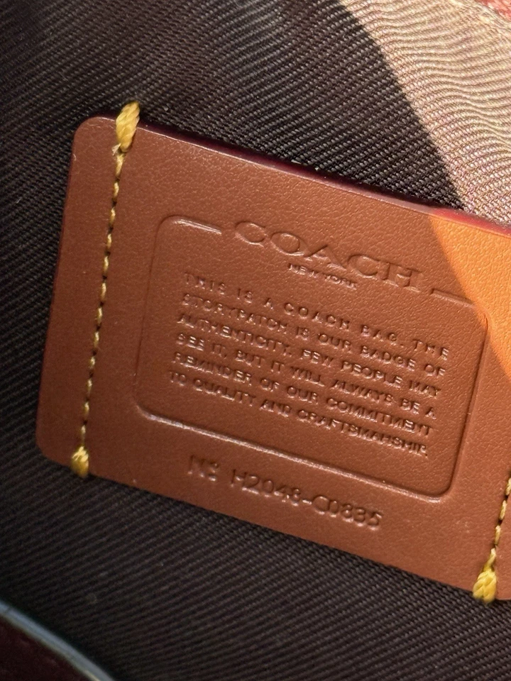 Coach Swinger Bag In Nylon with Leather In Burgundy Crossbody - Image 3 of 4