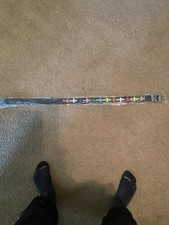 Colorful Chrome Heart Belt With Colorful Crosses And Crocodile Leather