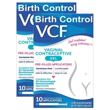 vcf vaginal contraceptive gel prefilled applicators with spermicide, 2 boxes ...