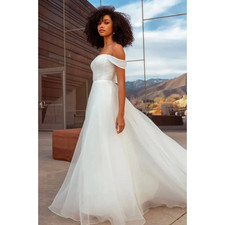 Jenny by Jenny Yoo Bronte Size 6 Ivory Tulle A-Line Wedding Gown