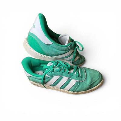 Adidas Green Cloud Foam Plus Suede Sneakers Women's Size 11 White Stripe GC
