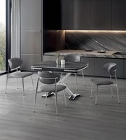 Esszimmer-Set Esstisch 4X Stuhl Grau Komfortabel Modern Ausziehbar