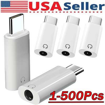 USB-C Type C Adapter Port to 3.5MM Aux Audio Jack Earphone Headphone Car Lot