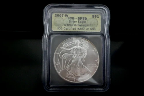 2007-W American Silver Eagle  ICG~First Strike~SP70~Perfect! #200 of #599