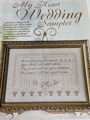 Rosewood Manor My Heart Wedding Sampler Cross Stitch Pattern Magazine Pages