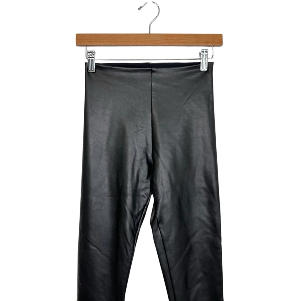 Leggings Abercrombie & Fitch Mujer Cintura Alta Imitación Cuero Talla XS Negros Foto 3 de 4