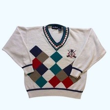 Vintage 80's 90's Par Four Mens chunky grandpacore Dad Golf Sweater Large
