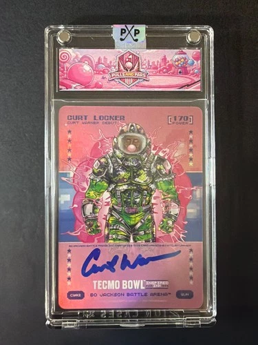 Curt Locker Curt Warner Auto Tecmo Bowl Bo Jackson Battle Arena Ink 170 Gum CWA2