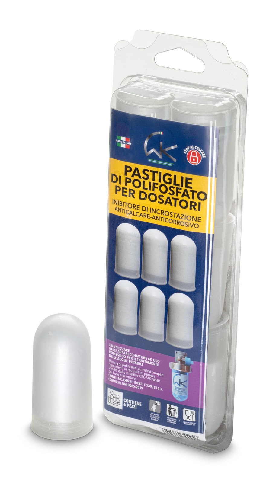 WK Polifosfati Caldaia Ricarica Universale 6 Pastiglie RWPK Anticalcare