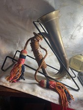 Antique Military Brass Bugle With Tassels,has Mouth Piece.