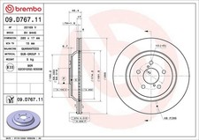 2x BREMBO Bremsscheibe 09.D767.11 passend für SUBARU