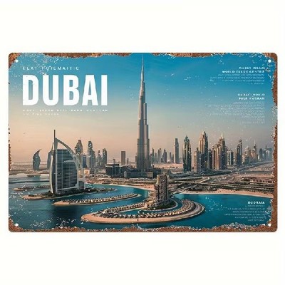 Blechschild Dubai Vereinigte Arabische Emirate Vintage Metallschild TEL4928