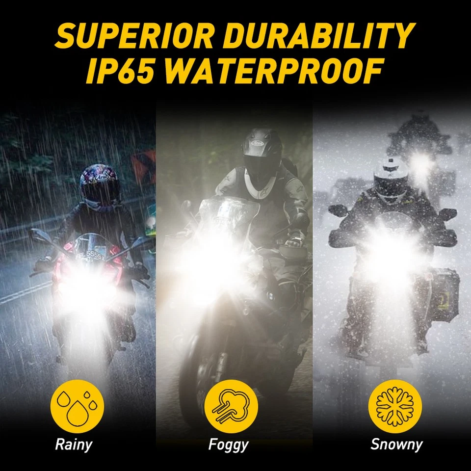 H4 9003 LED Bulb High/Low Dual Beam 6000k White Motorcycle Headlight High Power - Image 4 of 4