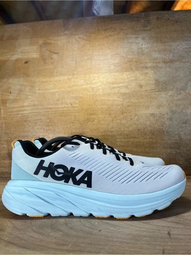 Hoka One One Rincon 3 Mens Size 11 Running Shoes Sneakers White/Blue Glass deal from eBay