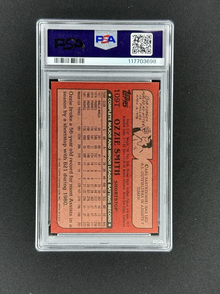 1982 Topps negociado - Ozzie Smith #109T Foto 2 de 2