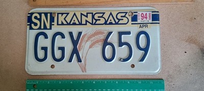 License Plates, Kansas, 1994, Passenger GGX 659, SN (Shawnee County)
